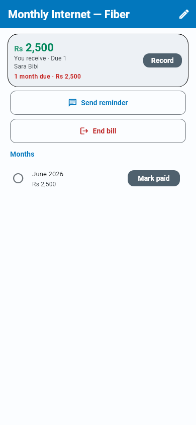 Bill detail