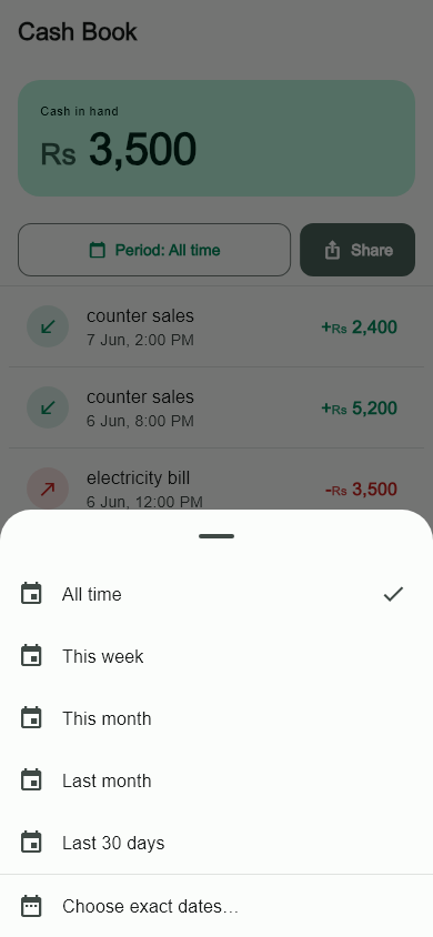 Date range picker